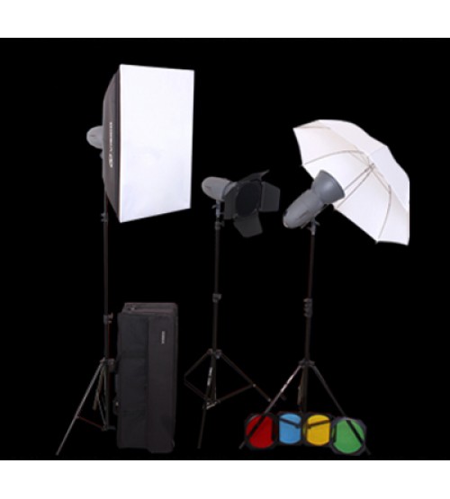 Visico VL-200 Plus Novel Kit Softbox + Barndoor 3 Head